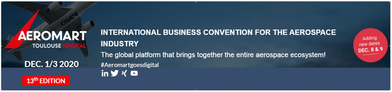 AEROMART TOULOUSE  #100% DIGITAL  International Business Convention for the aerospace industry
